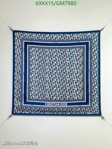 Dior Oblique Silk Square Scarf - Luxurious 90x90cm Design for Women