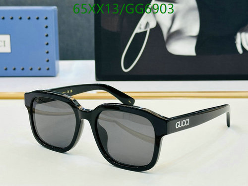 Gucci GG6903 Black Acetate Square Sunglasses Grey Lens