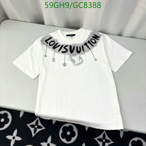 Louis Vuitton White Cotton T-Shirt with Embroidered Logo Details - Short Sleeve Top