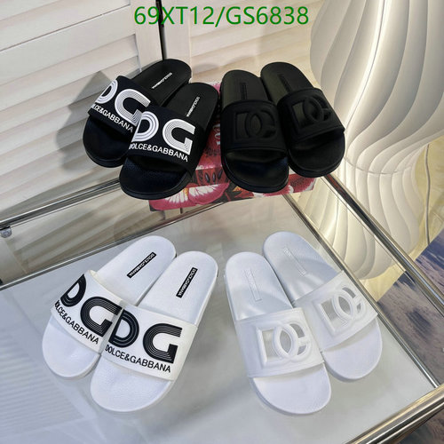 Dolce & Gabbana Men's Slide Sandals - Black & White
