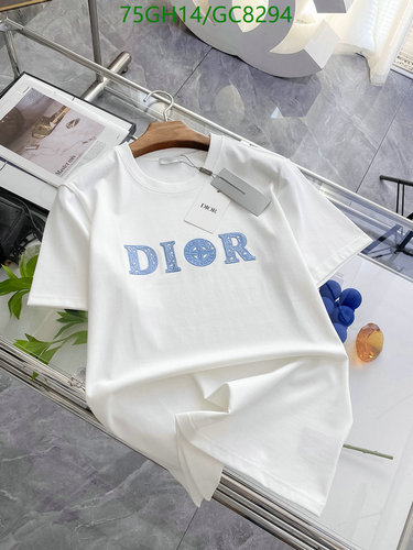 Diorr White Cotton T-Shirt with Blue Logo - Fashionable and Comfortable