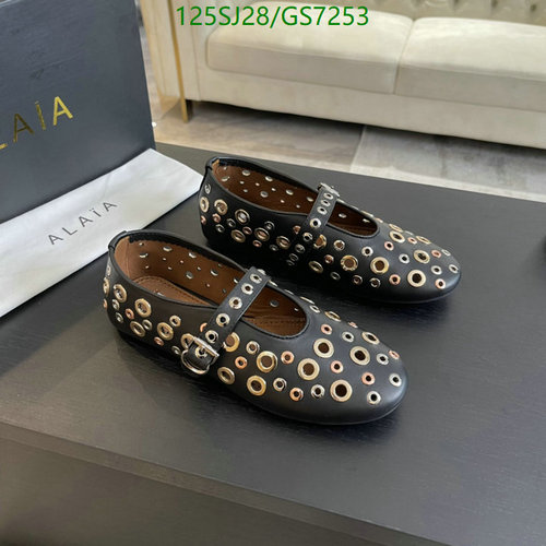 ALAIA Women's Eyelet Mary Jane Flats - Black Sheepskin & Cowhide Leather