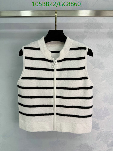 Chic Striped Wool Sleeveless Zipper Vest for Women - Elegant & Comfortable