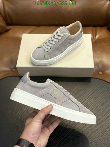 Santoni Men's Luxurious Suede Lace-Up Sneakers - Premium Cowhide Leather