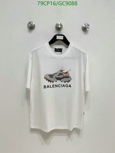 Balenciaga Unisex Oversized White T-Shirt with Runner Sneaker Print