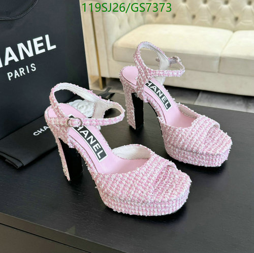 Chanel Women's Pink Tweed Platform Heels - Elegant Ankle Strap Sandals