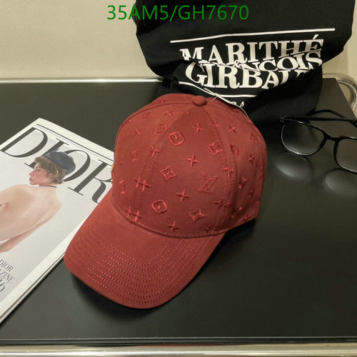 Louis Vuitton Monogram Baseball Cap - Stylish Red Canvas Hat for Everyday Wear