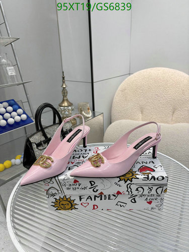 Dolce & Gabbana Women's Pink Sheepskin Slingback Heels