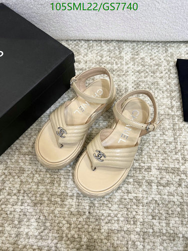 Chanel Women's Sheepskin Thong Sandals with Ankle Strap - Comfortable & Stylish