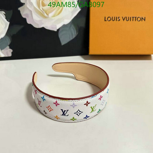 Louis Vuitton White Monogram Headband - Stylish Hair Accessory for Women