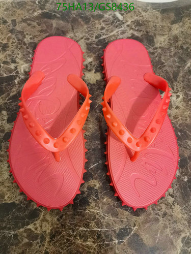 Christian Louboutin Men's Spiked Red Rubber Flip Flops Sandals