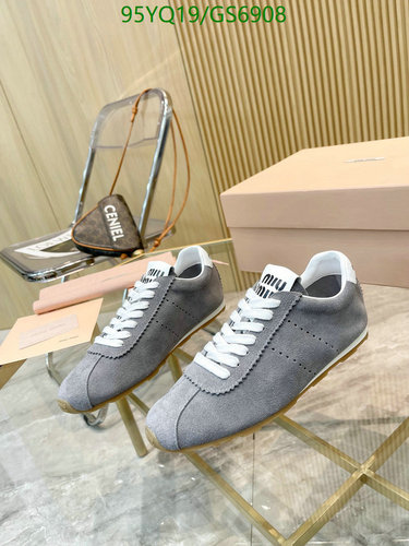 Miu Miu Women's Grey Suede Low-Top Sneakers