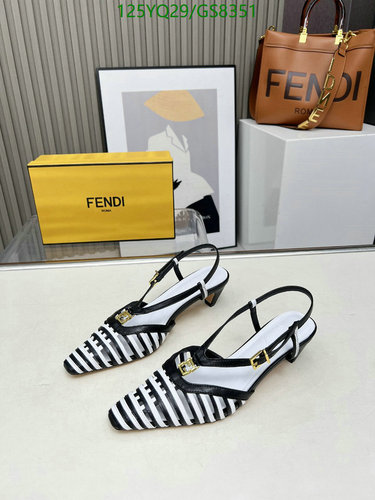Fendi Women's Slingback Heels in Striped Sheepskin - EU35-42, 5CM Heel
