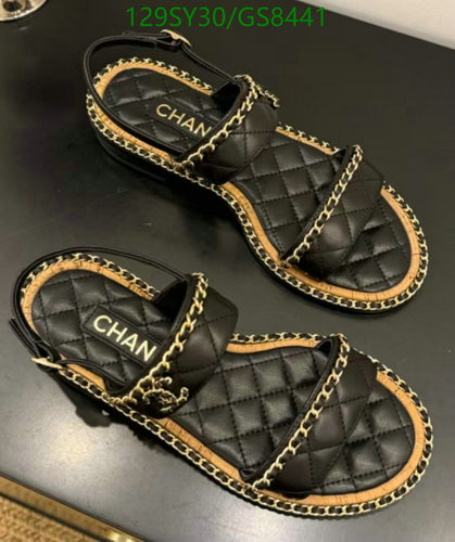 Chanel Women's Quilted Leather Sandals - Elegant Black Flats with Chain Detail