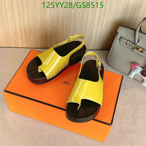 Hermes Women's Yellow Leather Platform Sandals - Stylish & Comfortable EU 35-41