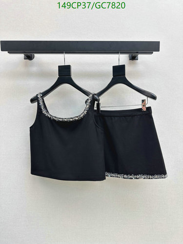 Gucci Women's Embellished Crop Top and Mini Skirt Set - Elegant Black Outfit