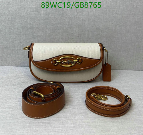 Chic Coach Canvas & Leather Shoulder Bag - Elegant Everyday Crossbody Purse