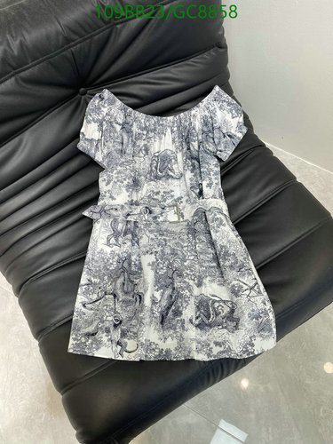 Dior Toile de Jouy Off-Shoulder Mini Dress - Elegant Cotton Blend