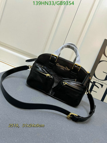 Dior Women's Black Genuine Leather Shoulder Bag with Gold Hardware