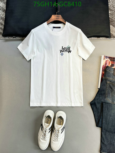 Louis Vuitton Men's Crewneck T-Shirt - White Cotton with Signature Logo