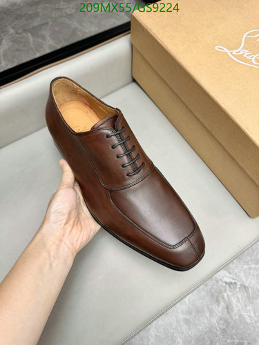 Christian Louboutin Men's Elegant Brown Leather Oxford Dress Shoes