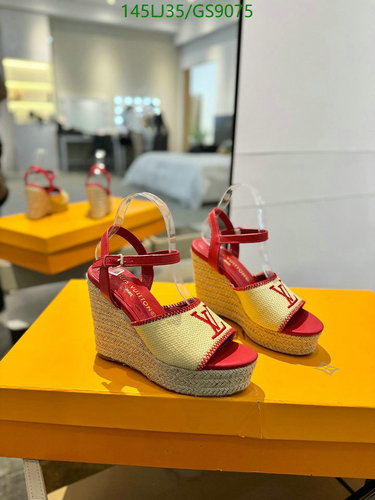 Louis Vuitton Women's Red Espadrille Wedge Sandals - Luxurious Sheepskin & Cowhide