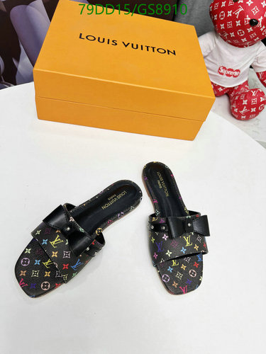 Louis Vuitton Women's Monogram Multicolor Flat Mules - Genuine Leather Slides