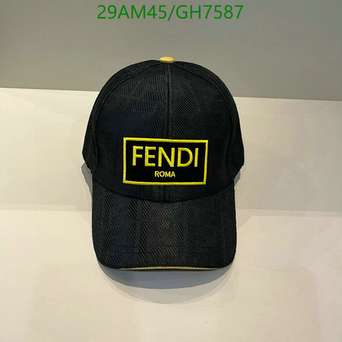 Fendi Stylish Black Baseball Cap with Embroidered Logo - Unisex Adjustable Hat