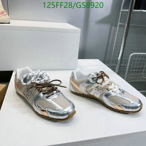 New Balance x Miu Miu Unisex Metallic Silver & Brown Cowhide Sneakers