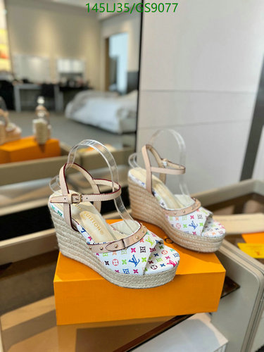 Louis Vuitton Women's Monogram Espadrille Wedge Sandals - 9CM Heel Height