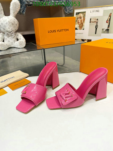 Louis Vuitton Women's Pink Patent Leather Mules - Square Toe Block Heel Sandals