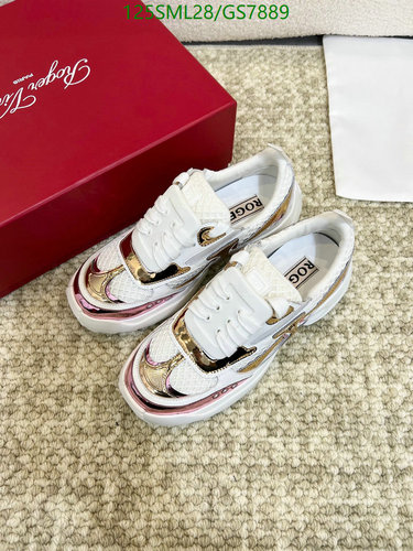 Roger Vivier Women's Viv' Run Sneakers - Stylish White & Gold Athletic Shoes