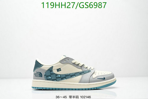 Air Jordan 1 Low x The North Face Custom Sneakers - Unisex Genuine Leather