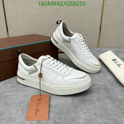 Loro Piana Men's White Leather Sneakers - Premium Cowhide Casual Shoes