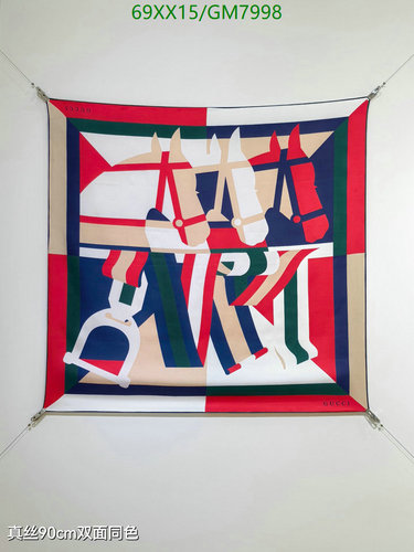 Gucci Silk Scarf with Horse Bit Print - Luxurious 90cm x 90cm Square