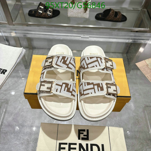 Fendi Women's Sheepskin Sandals with FF Monogram Buckle Detail