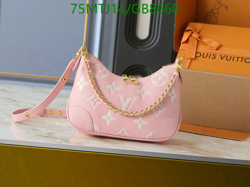 Louis Vuitton Hobo Bag Pink Monogram Empreinte Leather With Gold Chain
