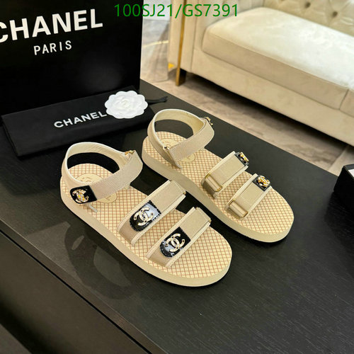 Chanel Women's Comfort Sport Sandals with Adjustable Straps - Sheepskin