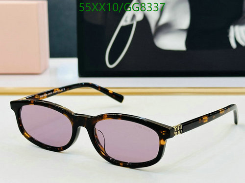 Miu Miu Tortoise Shell Sunglasses GG8337 with Purple Lens, 54-17-140