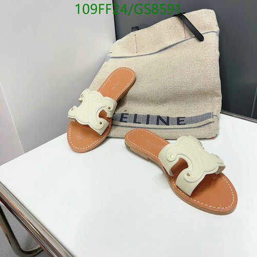 Celine Triomphe Flat Sandals - Luxurious Cowhide Leather & Comfort Fit