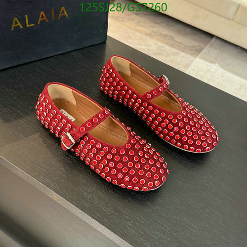 ALAIA Women's Embellished Mary Jane Flats - Red Suede with Buckle Strap