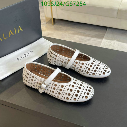 ALAIA Women's Laser-Cut Mary Jane Flats - Elegant Sheepskin & Cowhide Shoes