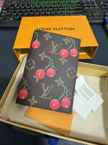Louis Vuitton Monogram Cherry Wallet - Compact Genuine Leather Bi-Fold