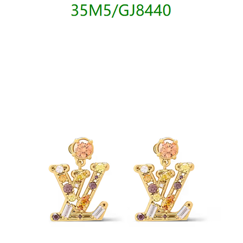 Louis Vuitton LV Iconic Stud Earrings - Gold-Tone with Colorful Crystals