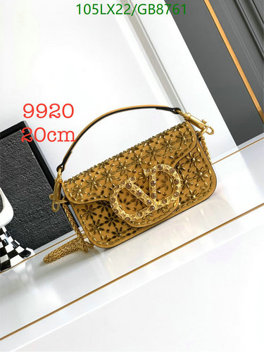 Valentino Garavani Mini Locò Shoulder Bag in Gold with VLogo Embellishments