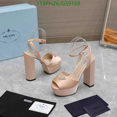 Prada Women's Satin Platform Sandals with Ankle Strap - 13CM Block Heel