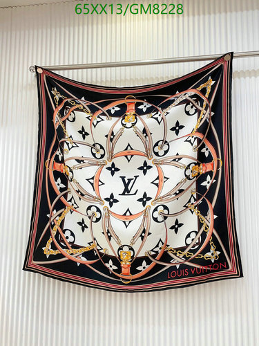 Louis Vuitton Silk Square Scarf 90x90cm with Iconic Monogram and Belt Design