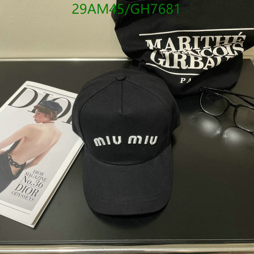 Miu Miu Embroidered Logo Baseball Cap - Stylish & Comfortable Headwear