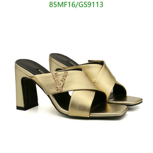 Versace Women's Gold Heeled Mules with Medusa Logo - Elegant Slip-On Heels