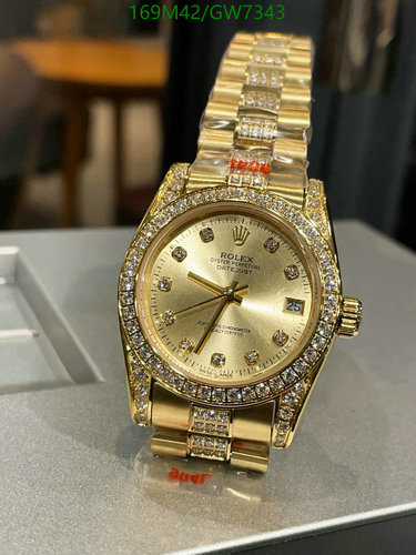 Rolex Oyster Perpetual Datejust Diamond Bezel Automatic Gold-Tone Watch